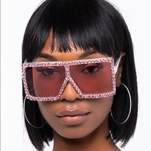 Akira ‘Private, Pink Rhinestone Sunglasses